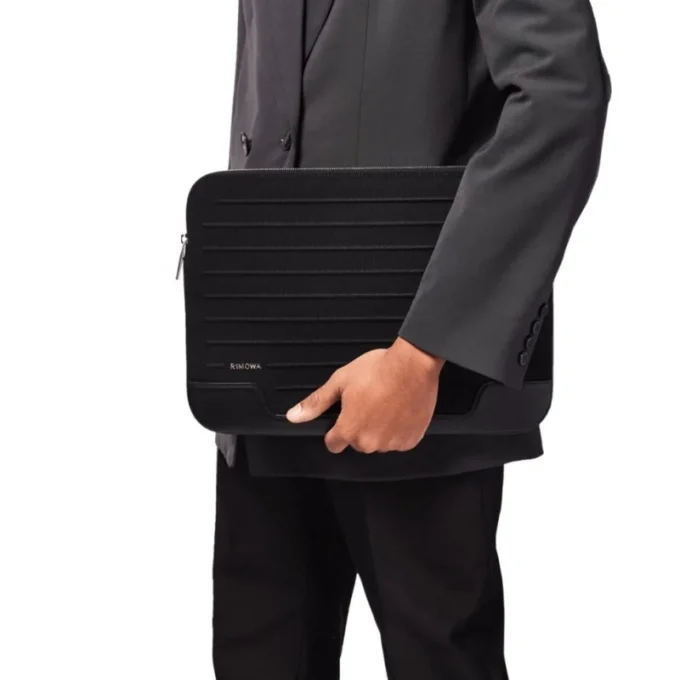 Flache Pouch Laptop-Tasche aus Leder und Canvas Beuteltasche Flache Pouch Laptop-Tasche aus Leder und Canvas Beuteltasche