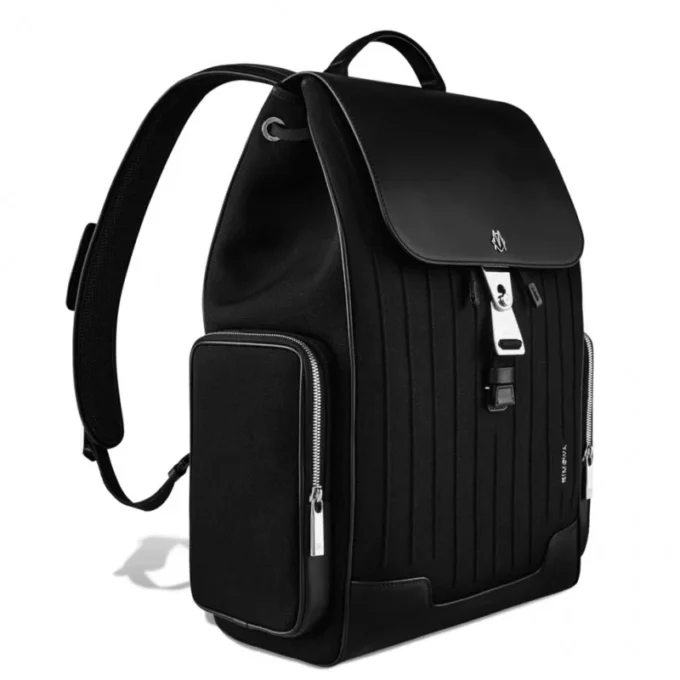 Flap Large aus Leder und Canvas Rucksack