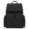Großer Rucksack mit Klappe aus Nylon und Leder Großer Rucksack mit Klappe aus Nylon und Leder