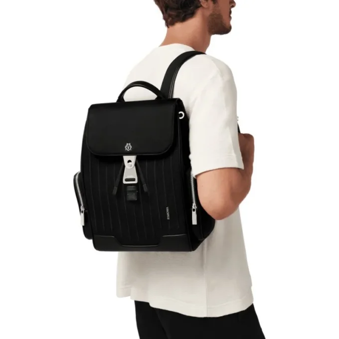 Never Still Small Flap in Leder & Canvas Rucksack