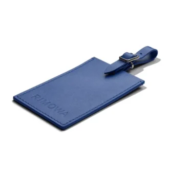 Ozeanblaue personalisierte Leder-Gepäckanhänger
