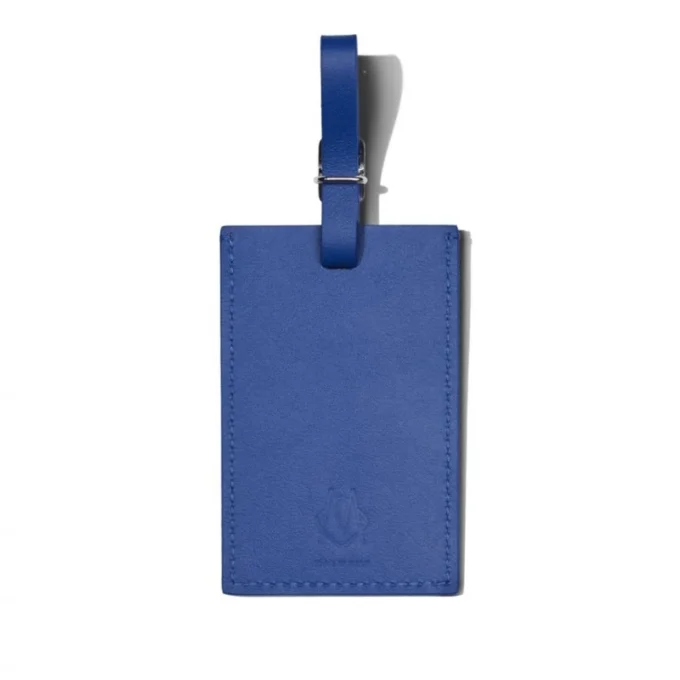 Ozeanblaue personalisierte Leder-Gepäckanhänger