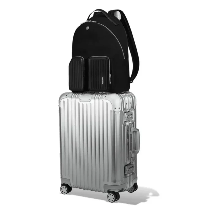 Rucksack Medium aus Leder und Canvas
